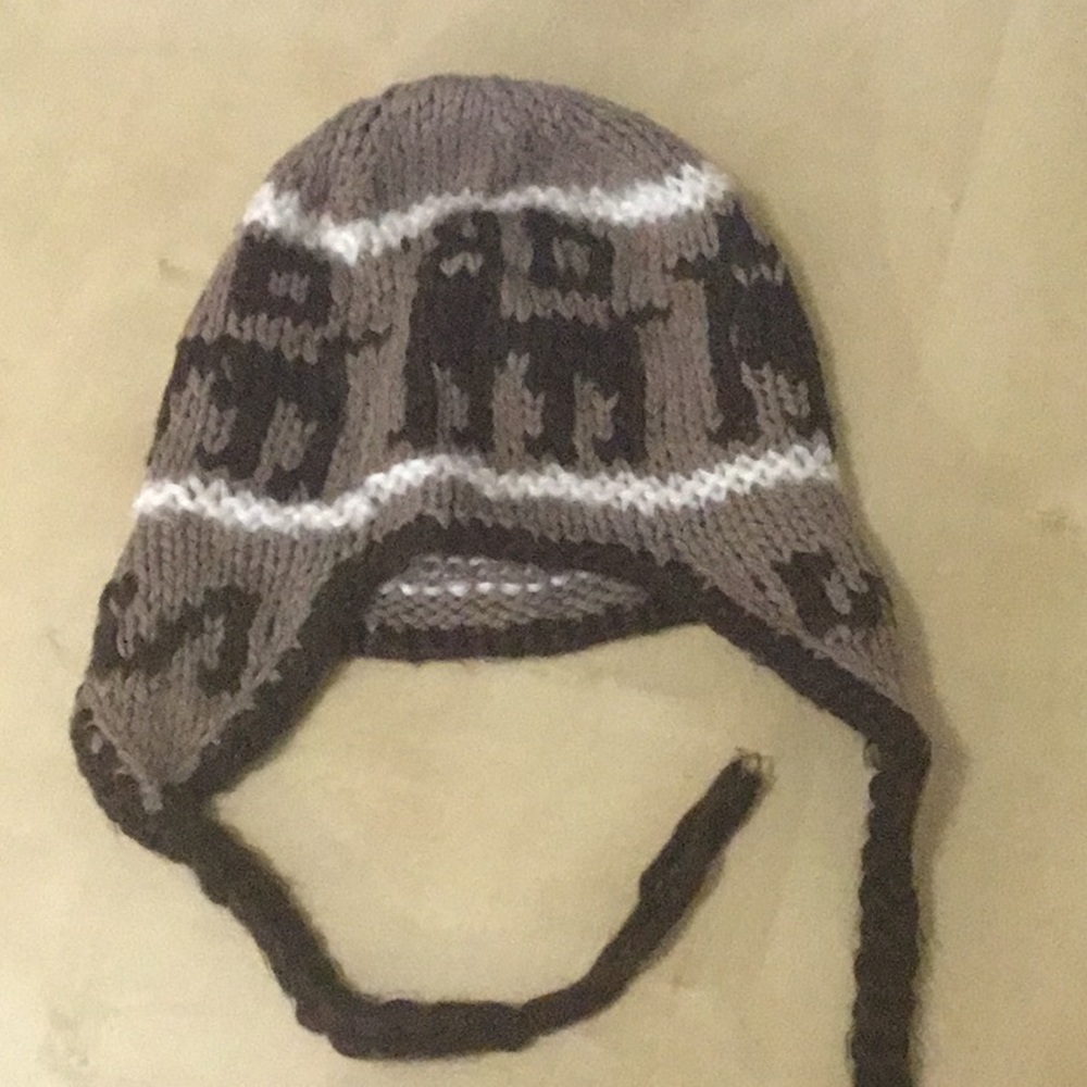 Knit hat covering ears